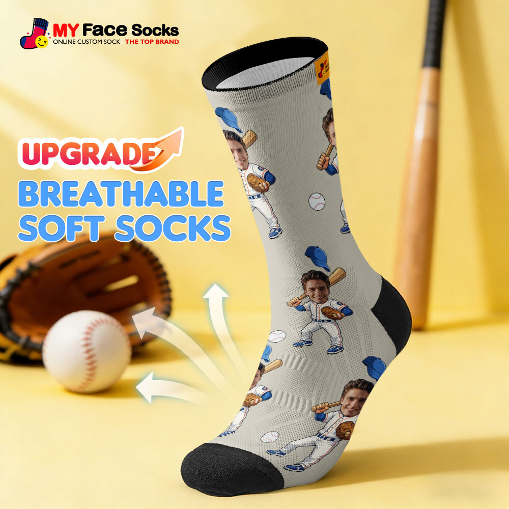 Personalized Sport Theme Socks Custom  Face Team Socks Funny Photo Socks Gift For Fans Players
