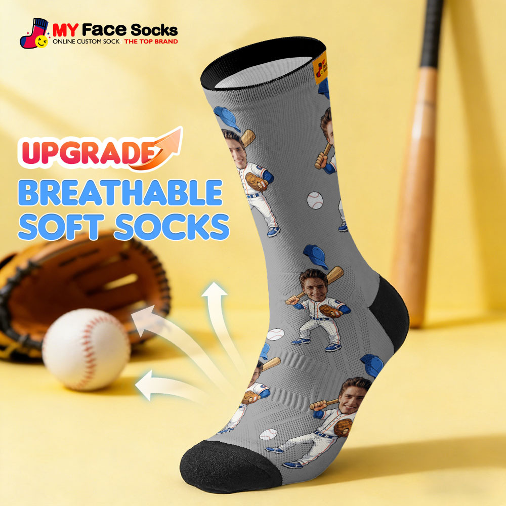 Personalized Sport Theme Socks Custom  Face Team Socks Funny Photo Socks Gift For Fans Players