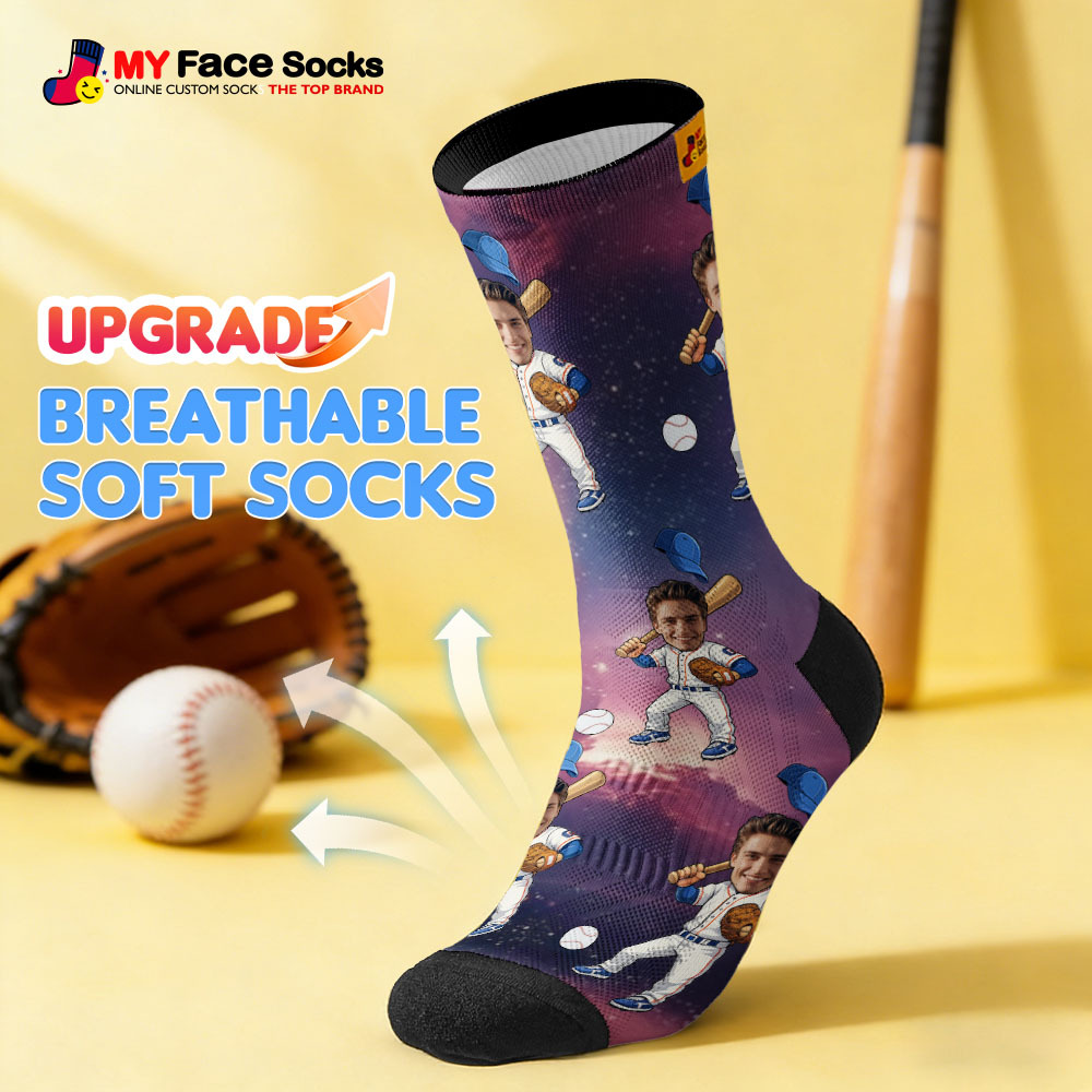 Personalized Sport Theme Socks Custom  Face Team Socks Funny Photo Socks Gift For Fans Players