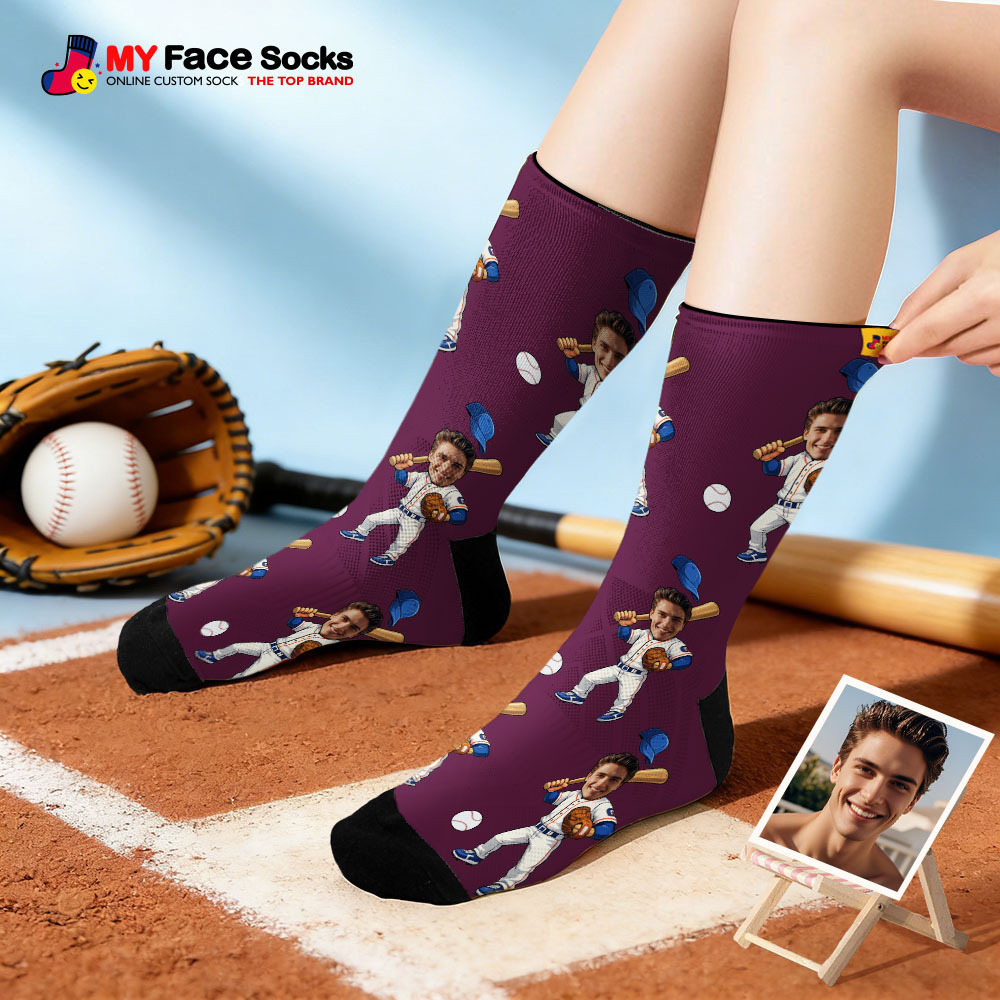 Personalized Sport Theme Socks Custom  Face Team Socks Funny Photo Socks Gift For Fans Players