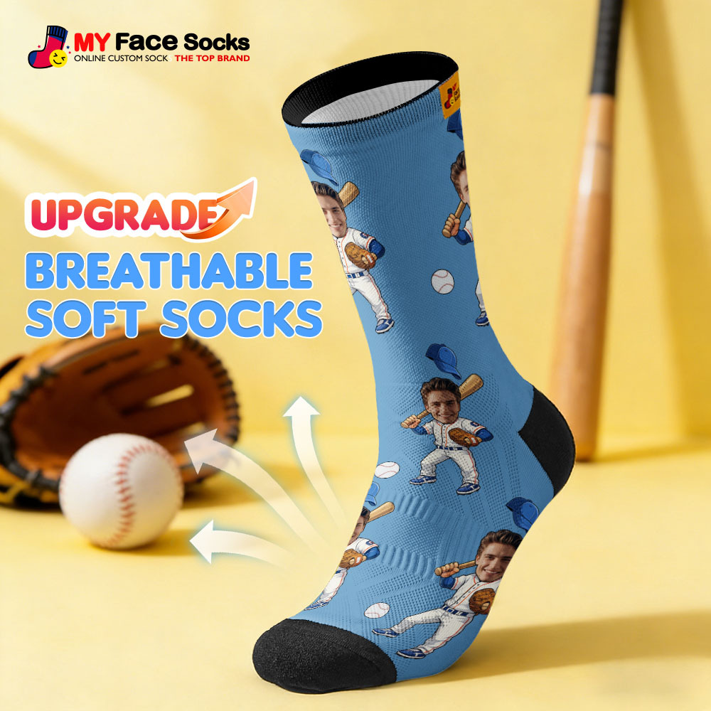 Personalized Sport Theme Socks Custom  Face Team Socks Funny Photo Socks Gift For Fans Players