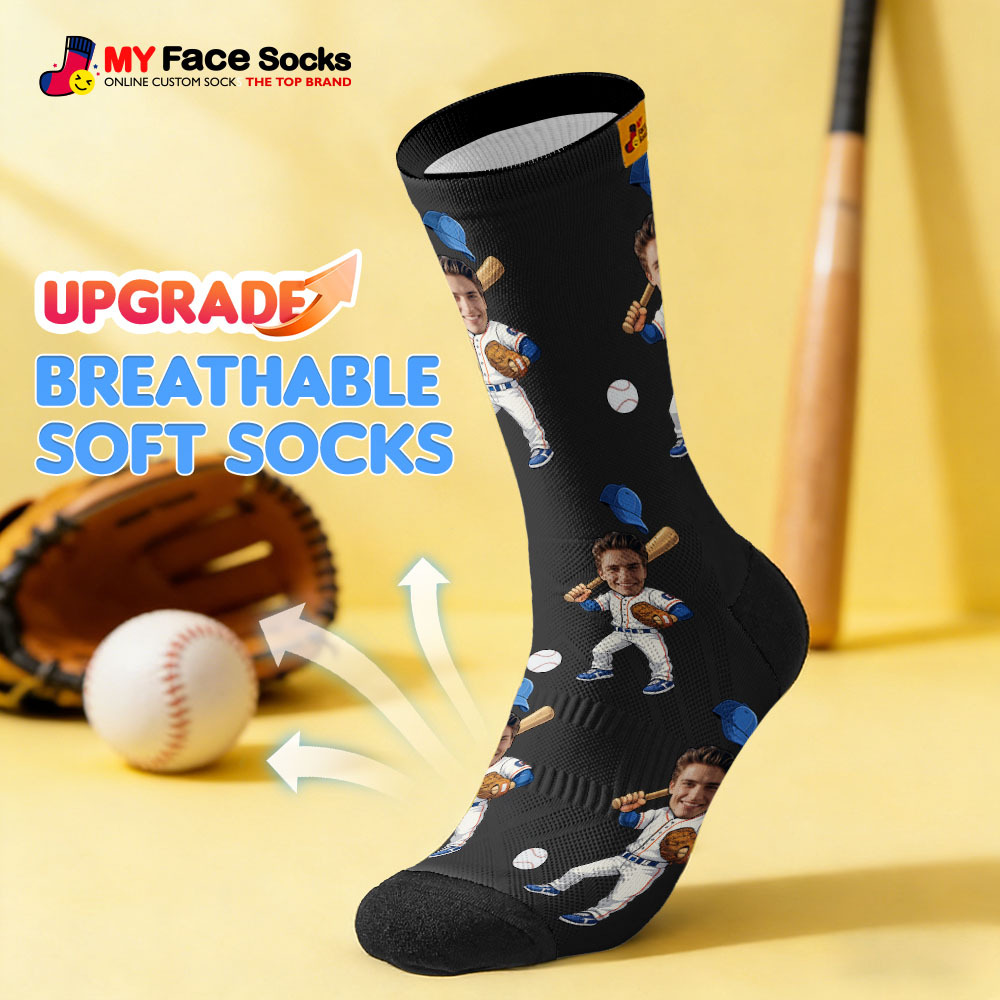 Personalized Sport Theme Socks Custom  Face Team Socks Funny Photo Socks Gift For Fans Players