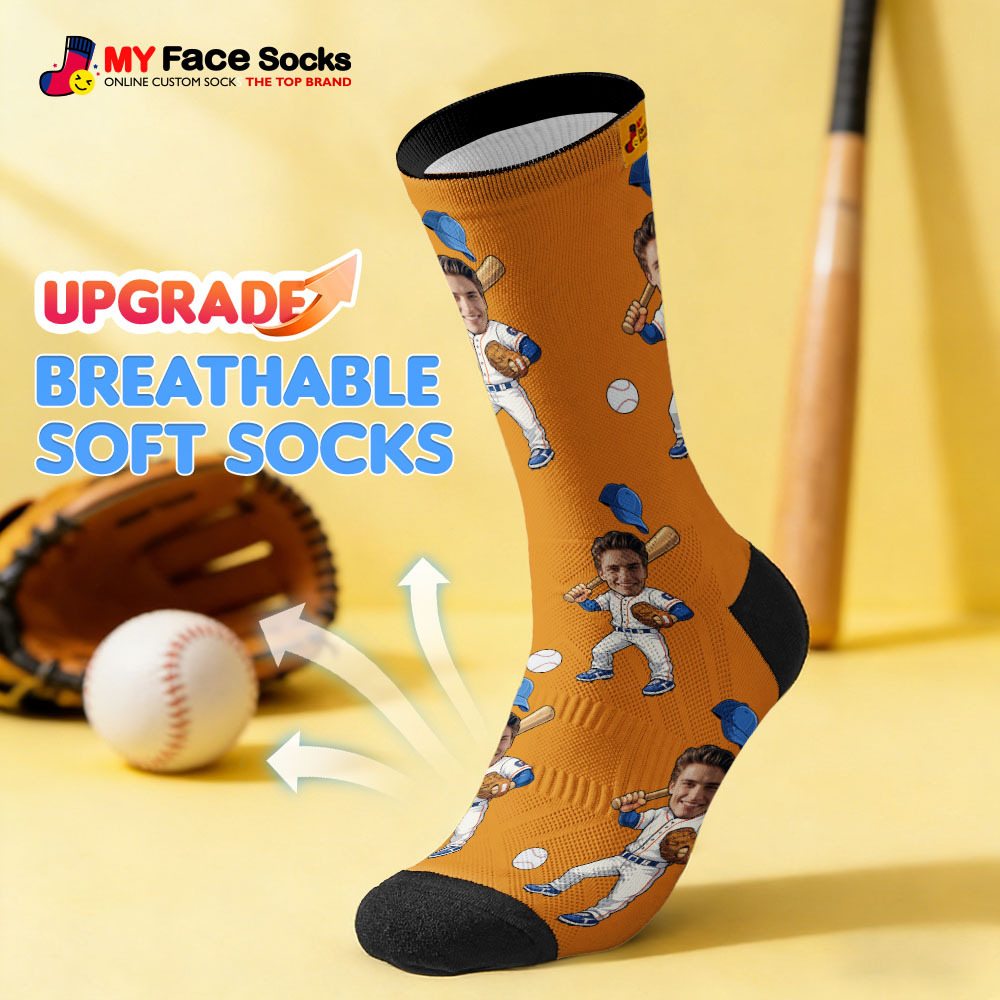 Personalized Sport Theme Socks Custom  Face Team Socks Funny Photo Socks Gift For Fans Players