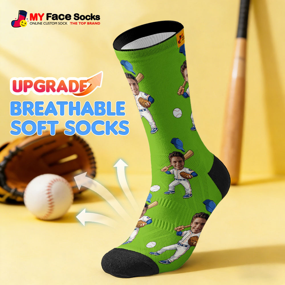 Personalized Sport Theme Socks Custom  Face Team Socks Funny Photo Socks Gift For Fans Players