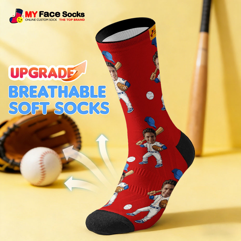 Personalized Sport Theme Socks Custom  Face Team Socks Funny Photo Socks Gift For Fans Players