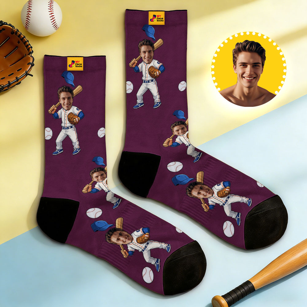 Personalized Sport Theme Socks Custom  Face Team Socks Funny Photo Socks Gift For Fans Players