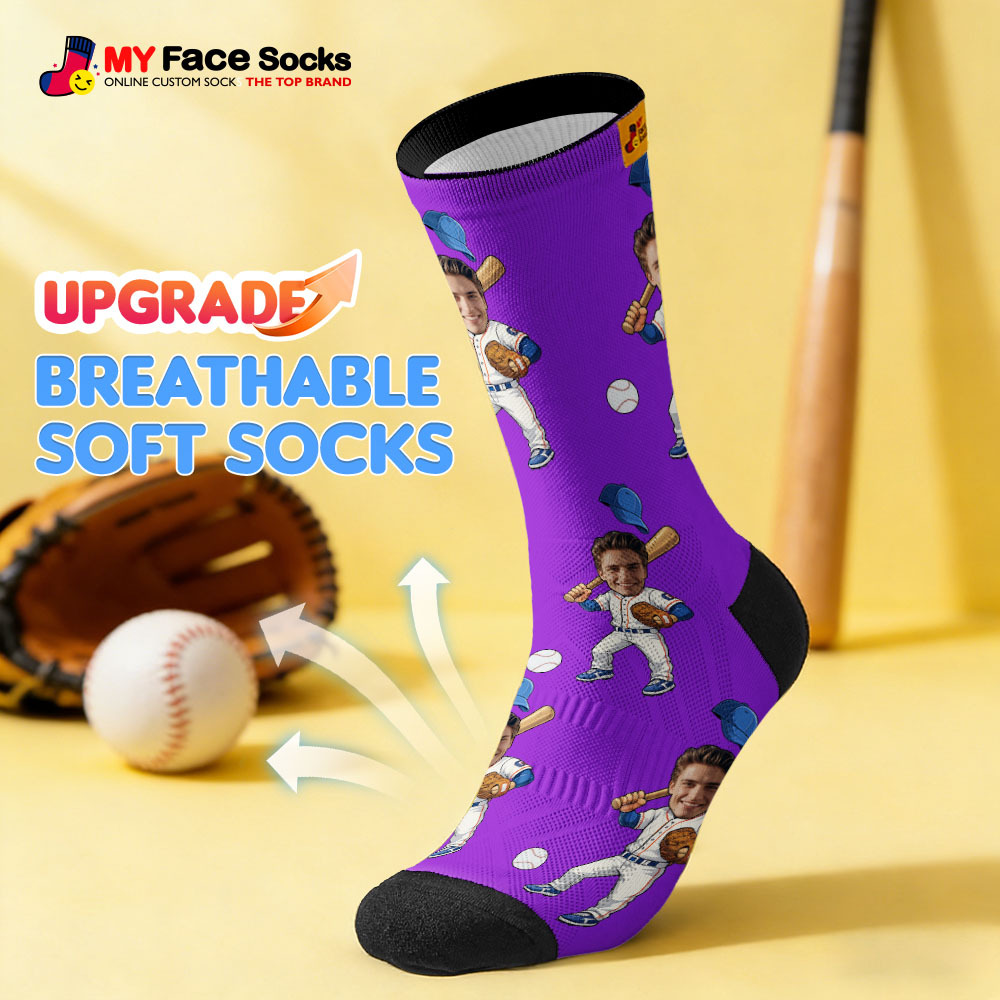 Personalized Sport Theme Socks Custom  Face Team Socks Funny Photo Socks Gift For Fans Players
