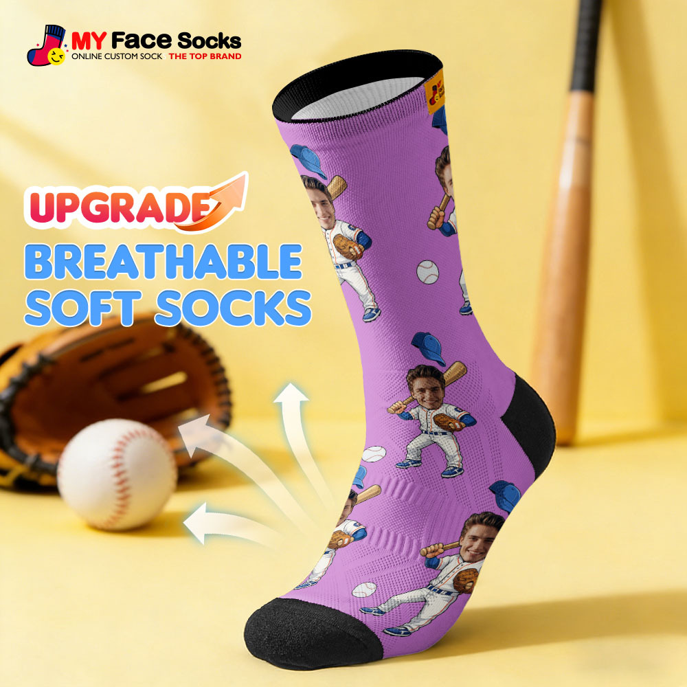 Personalized Sport Theme Socks Custom  Face Team Socks Funny Photo Socks Gift For Fans Players