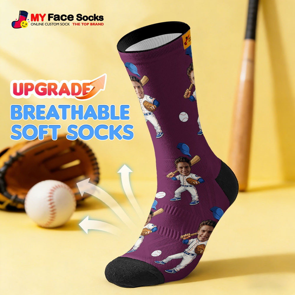 Personalized Sport Theme Socks Custom  Face Team Socks Funny Photo Socks Gift For Fans Players