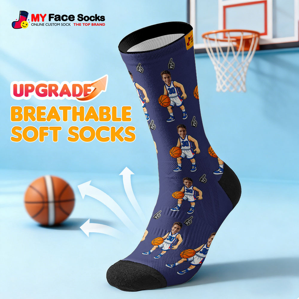 Personalized Sport Theme Socks Custom  Face Team Socks Funny Photo Socks Gift For Fans Players