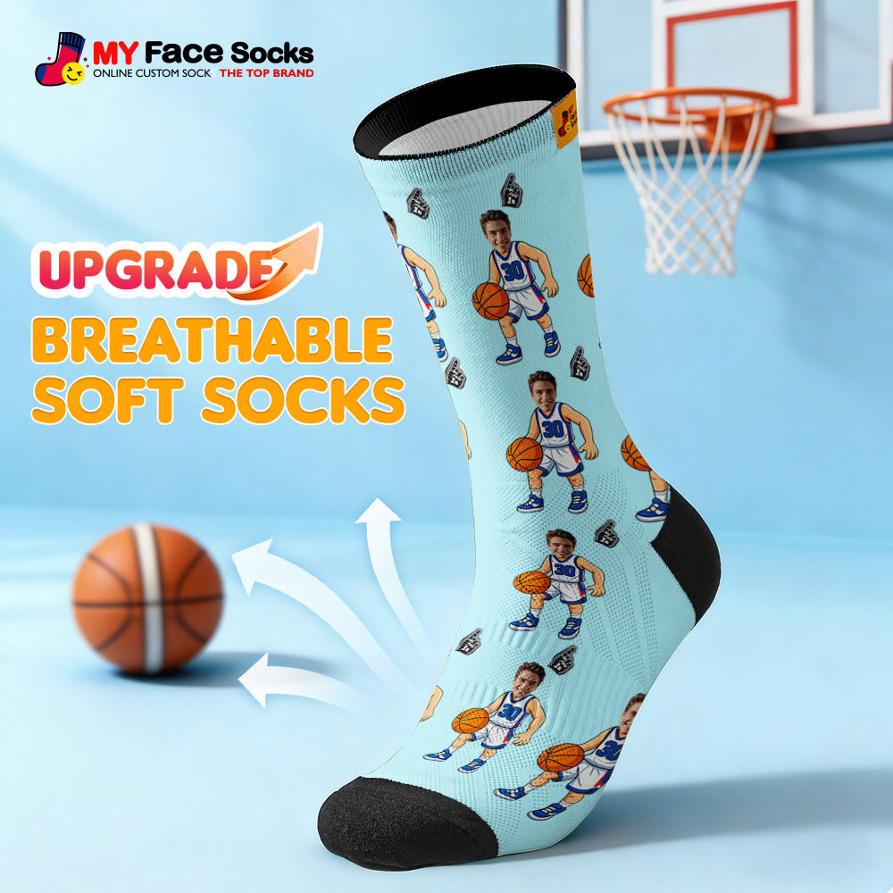 Personalized Sport Theme Socks Custom  Face Team Socks Funny Photo Socks Gift For Fans Players