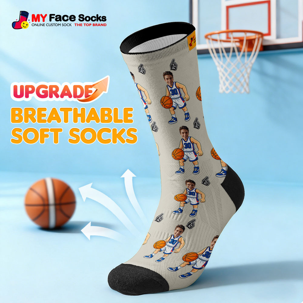 Personalized Sport Theme Socks Custom  Face Team Socks Funny Photo Socks Gift For Fans Players