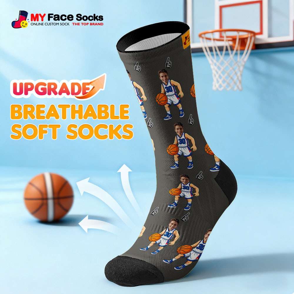 Personalized Sport Theme Socks Custom  Face Team Socks Funny Photo Socks Gift For Fans Players
