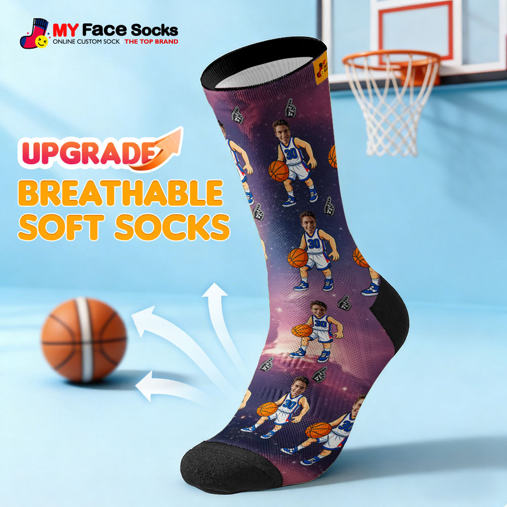 Personalized Sport Theme Socks Custom  Face Team Socks Funny Photo Socks Gift For Fans Players