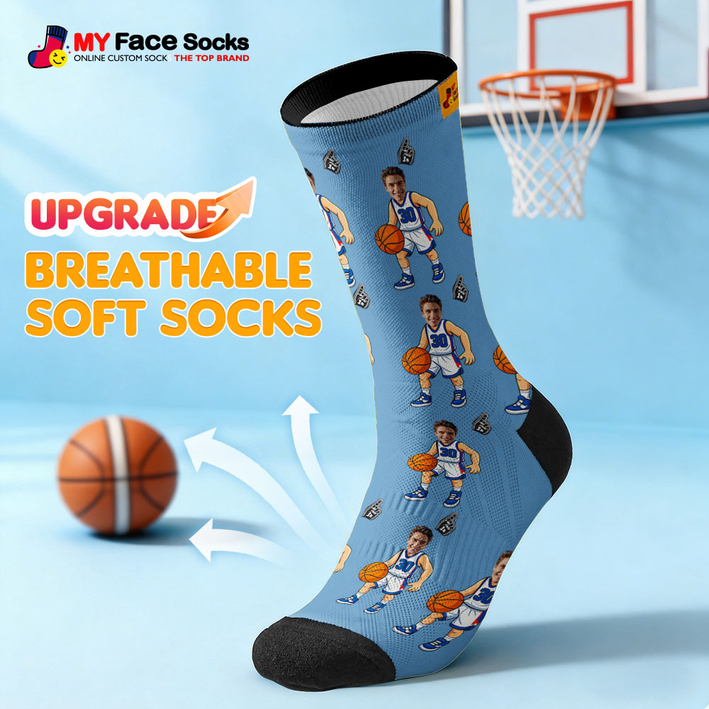 Personalized Sport Theme Socks Custom  Face Team Socks Funny Photo Socks Gift For Fans Players