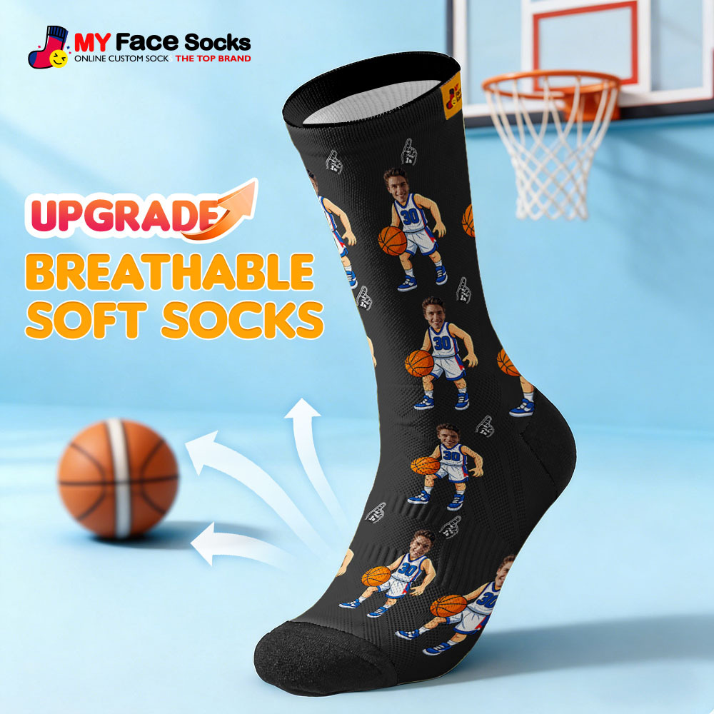 Personalized Sport Theme Socks Custom  Face Team Socks Funny Photo Socks Gift For Fans Players