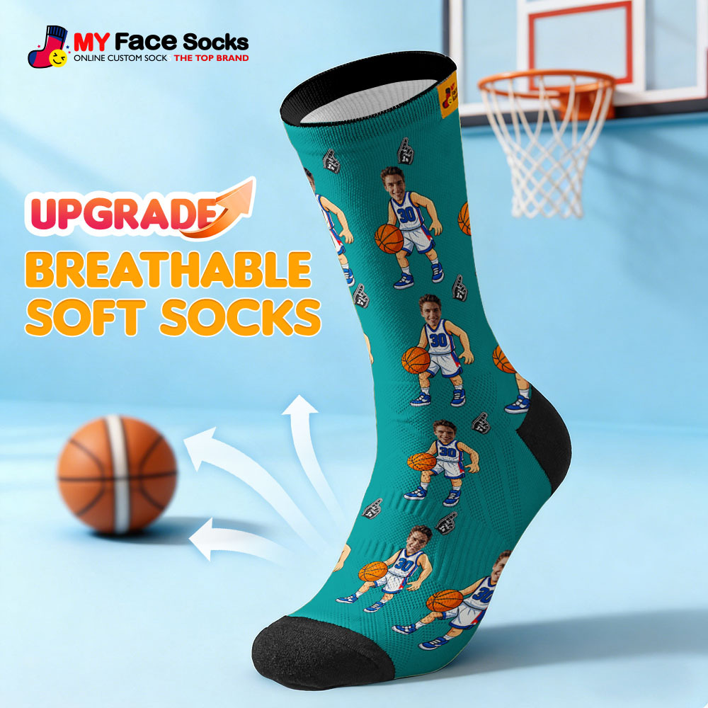 Personalized Sport Theme Socks Custom  Face Team Socks Funny Photo Socks Gift For Fans Players