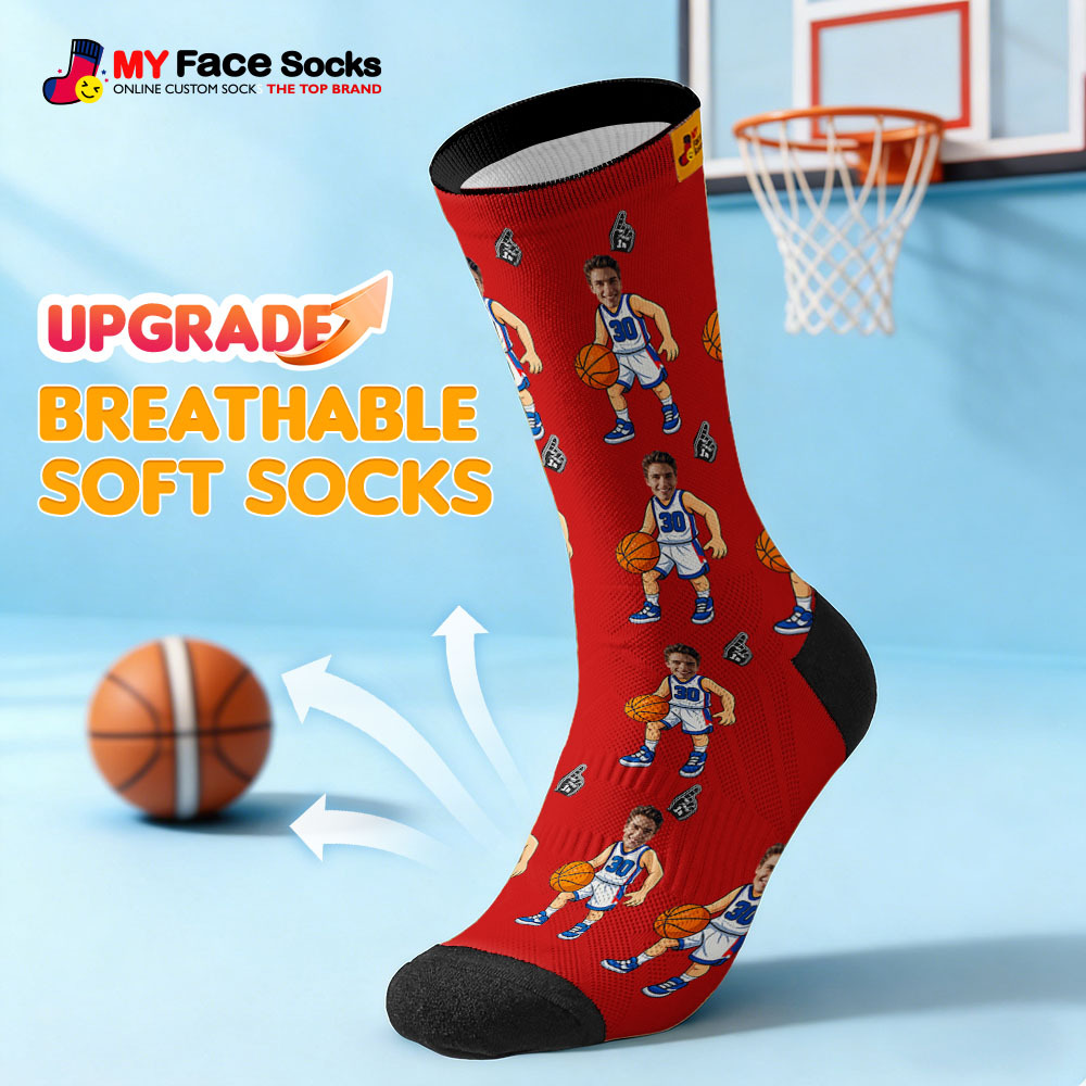 Personalized Sport Theme Socks Custom  Face Team Socks Funny Photo Socks Gift For Fans Players