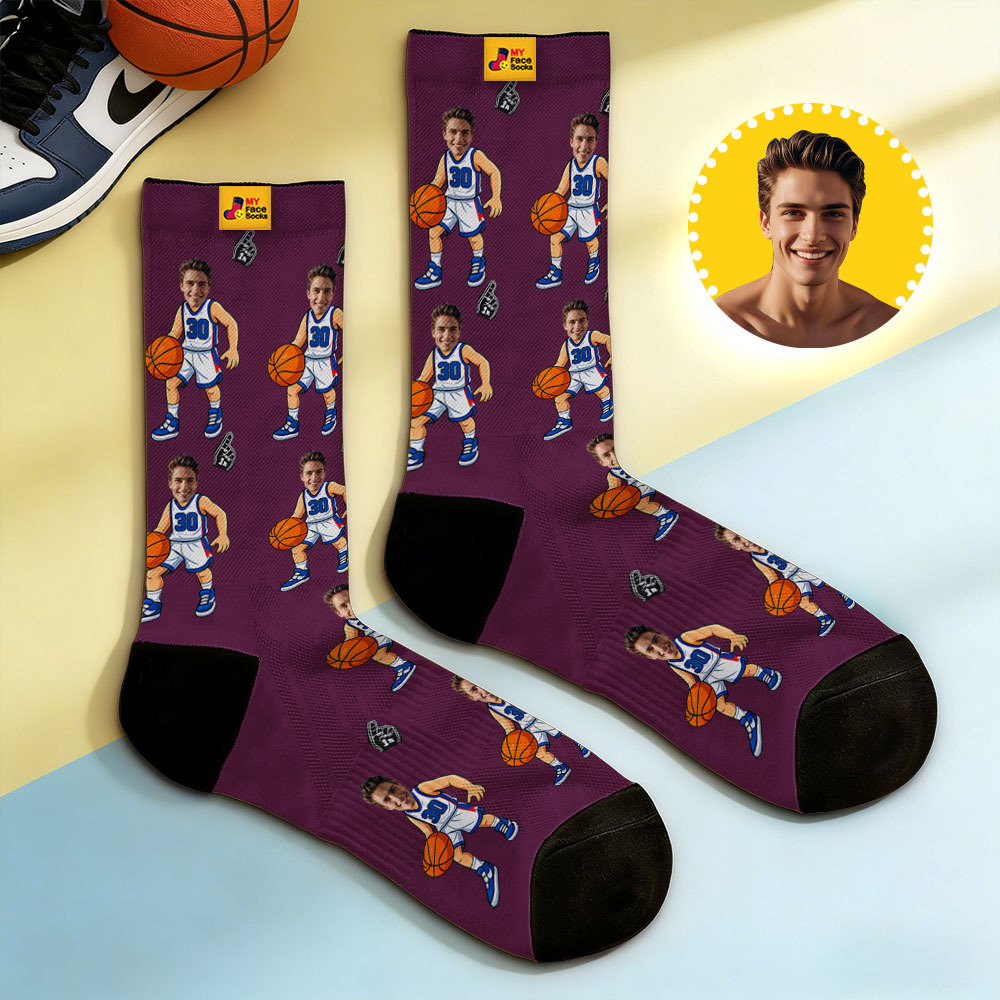Personalized Sport Theme Socks Custom  Face Team Socks Funny Photo Socks Gift For Fans Players