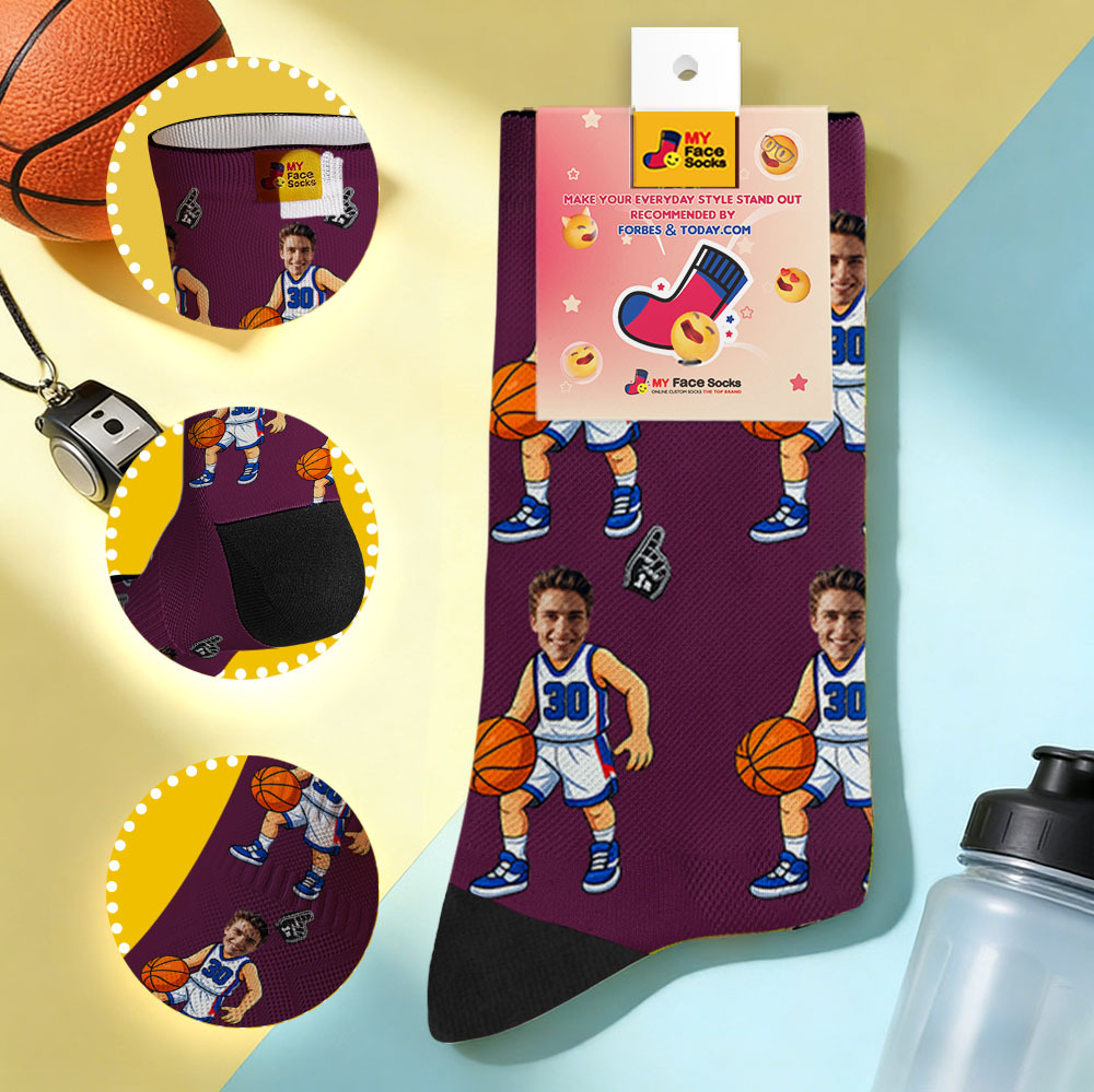 Personalized Sport Theme Socks Custom  Face Team Socks Funny Photo Socks Gift For Fans Players
