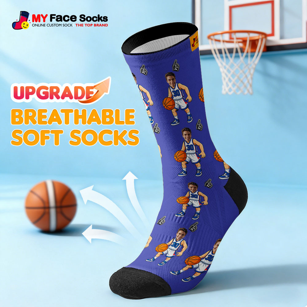 Personalized Sport Theme Socks Custom  Face Team Socks Funny Photo Socks Gift For Fans Players