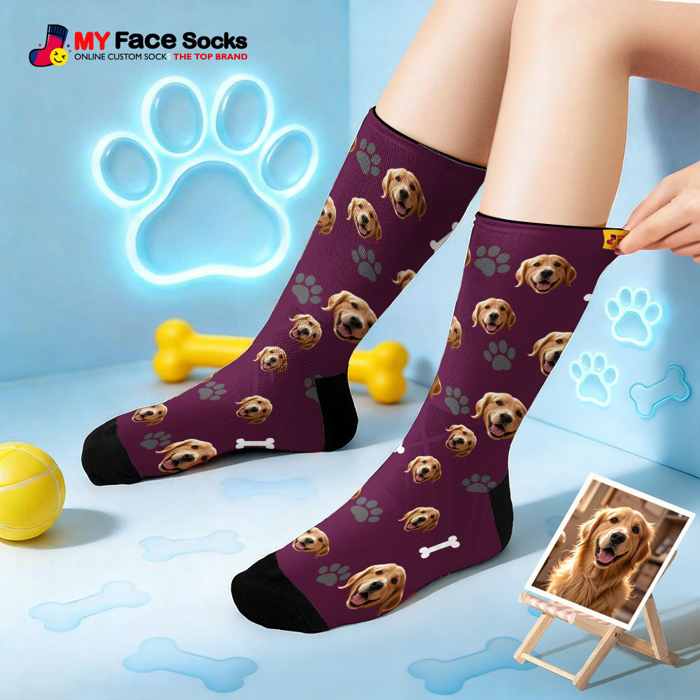 [Copy]Custom Couple Theme Heart Face Socks Personalized I Love You Couple Valentine Day Socks with Photo Cute Couple Gift