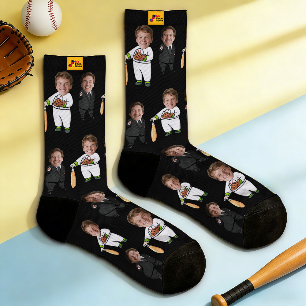 Personalized Socks with Faces Custom Funny Photo Socks for Dad, Father's Day Gift
