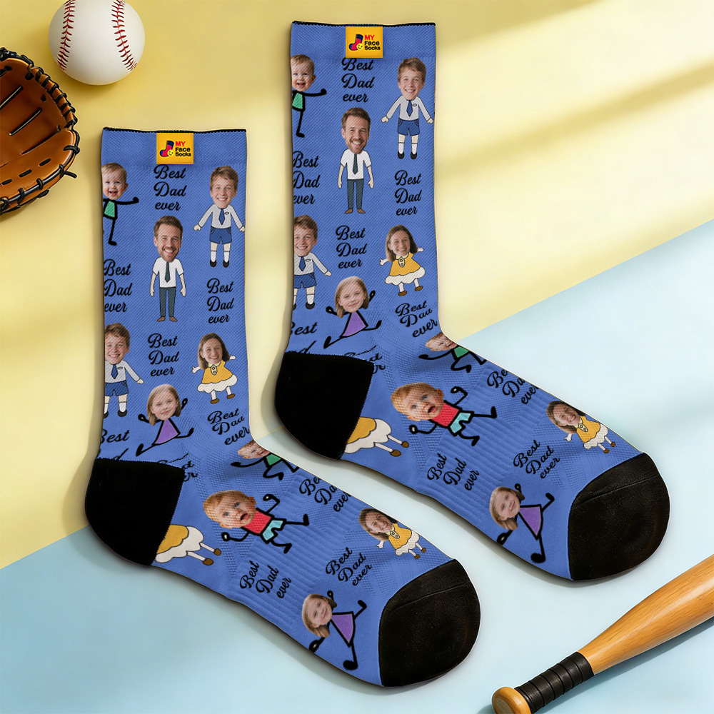 Personalized Socks with Faces Custom Funny Photo Socks for Dad, Father's Day Gift