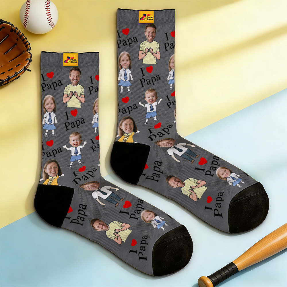 Personalized Socks with Faces Custom Funny Photo Socks for Dad, Father's Day Gift