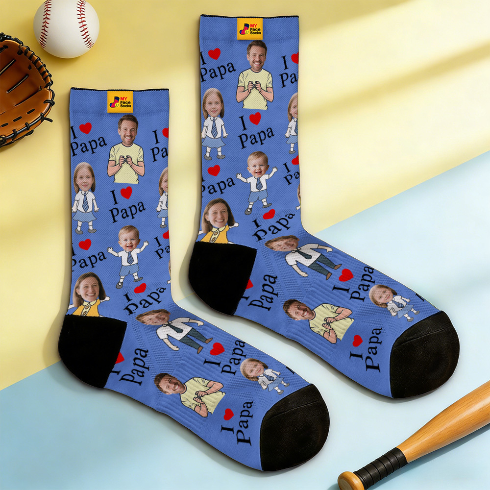 Personalized Socks with Faces Custom Funny Photo Socks for Dad, Father's Day Gift