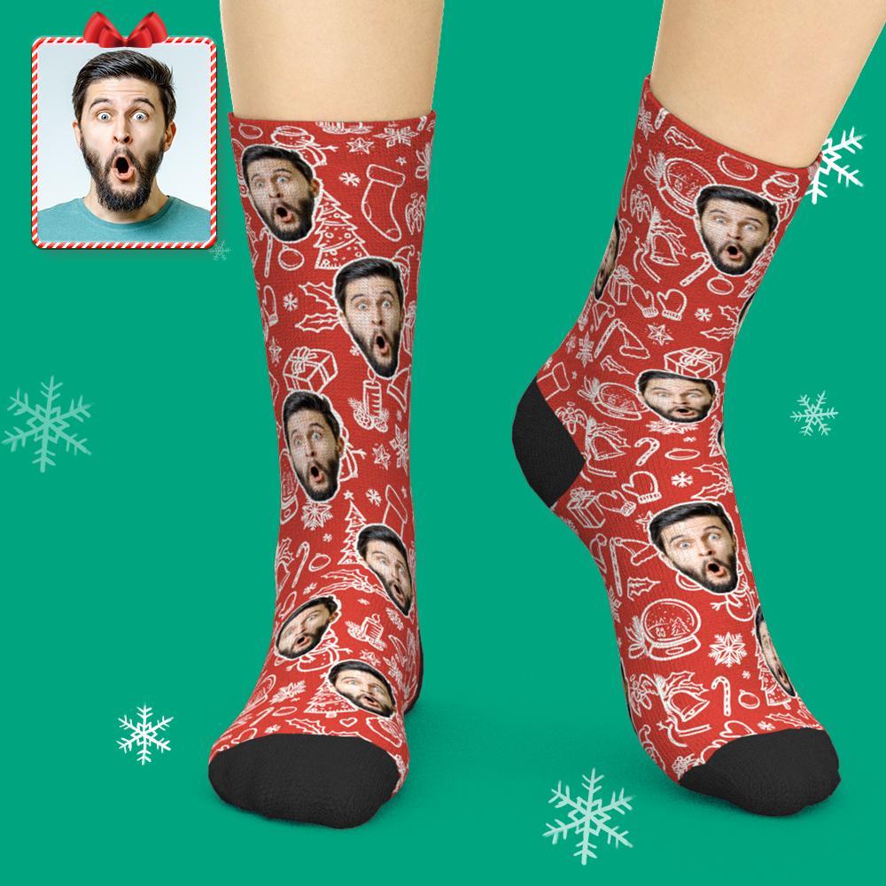 Custom Face Socks Add Pictures Christmas Socks - Christmas Gift For Family