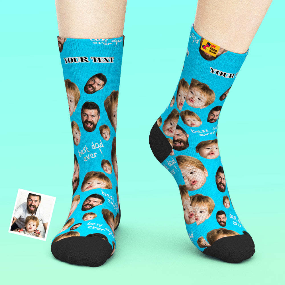 Custom Face Socks To The Best Dad 3D Preview Father's Day Gift