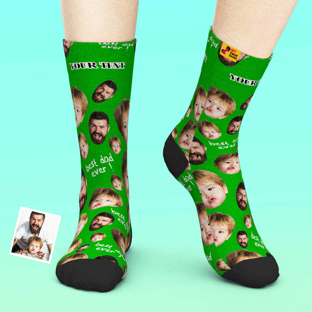 Custom Face Socks To The Best Dad 3D Preview Father's Day Gift