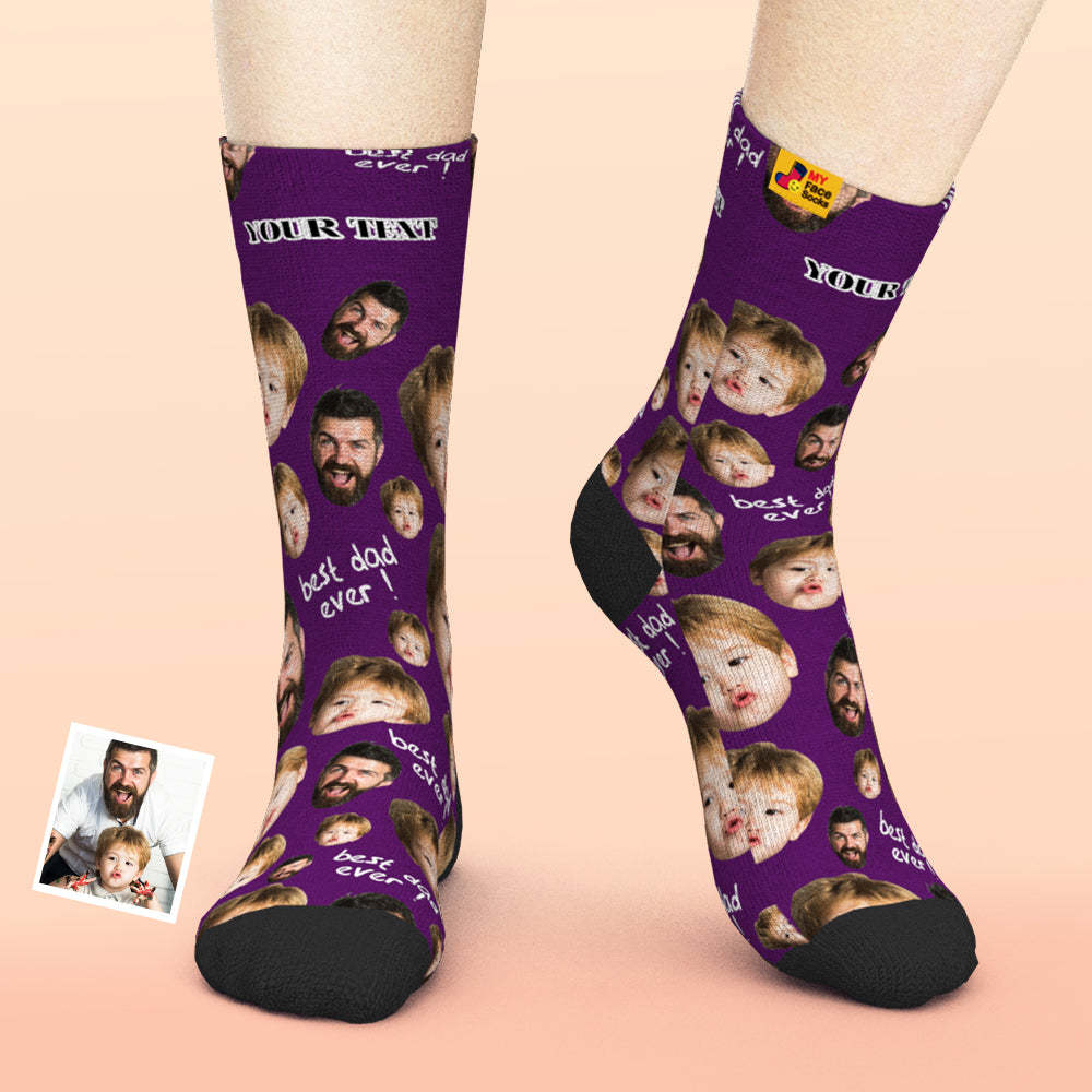 Custom Face Socks To The Best Dad 3D Preview Father's Day Gift