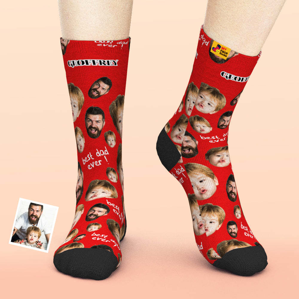 Custom Face Socks To The Best Dad 3D Preview Father's Day Gift