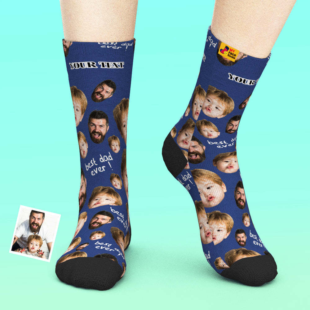 Custom Face Socks To The Best Dad 3D Preview Father's Day Gift