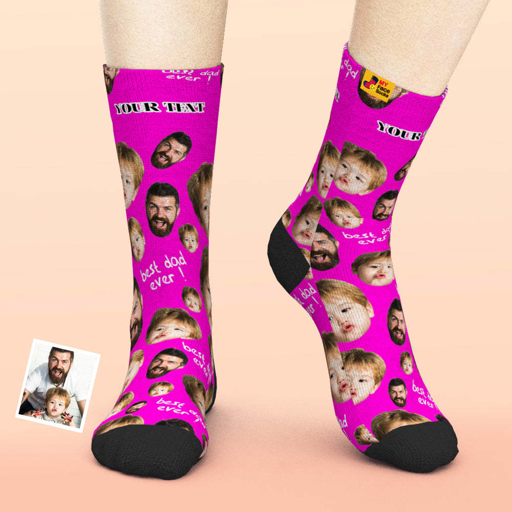 Custom Face Socks To The Best Dad 3D Preview Father's Day Gift