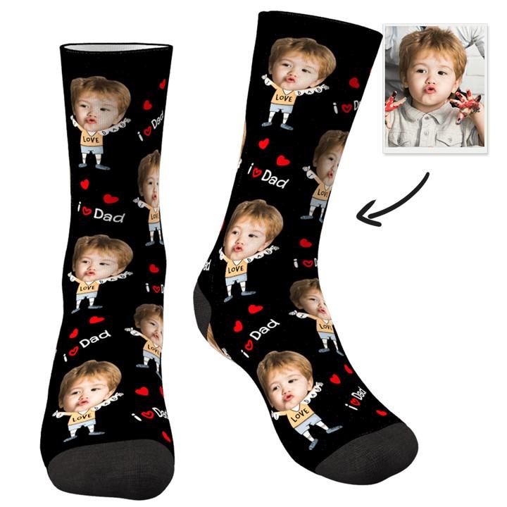 Printed In USA Custom Face Socks Add Pictures My Face Socks To The Dearest Dad