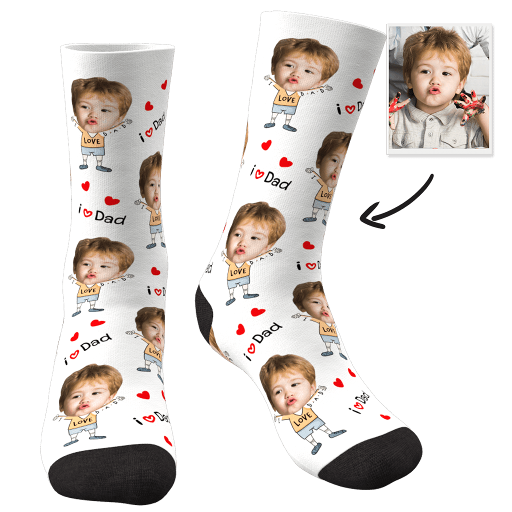 Printed In USA Custom Face Socks Add Pictures My Face Socks To The Dearest Dad