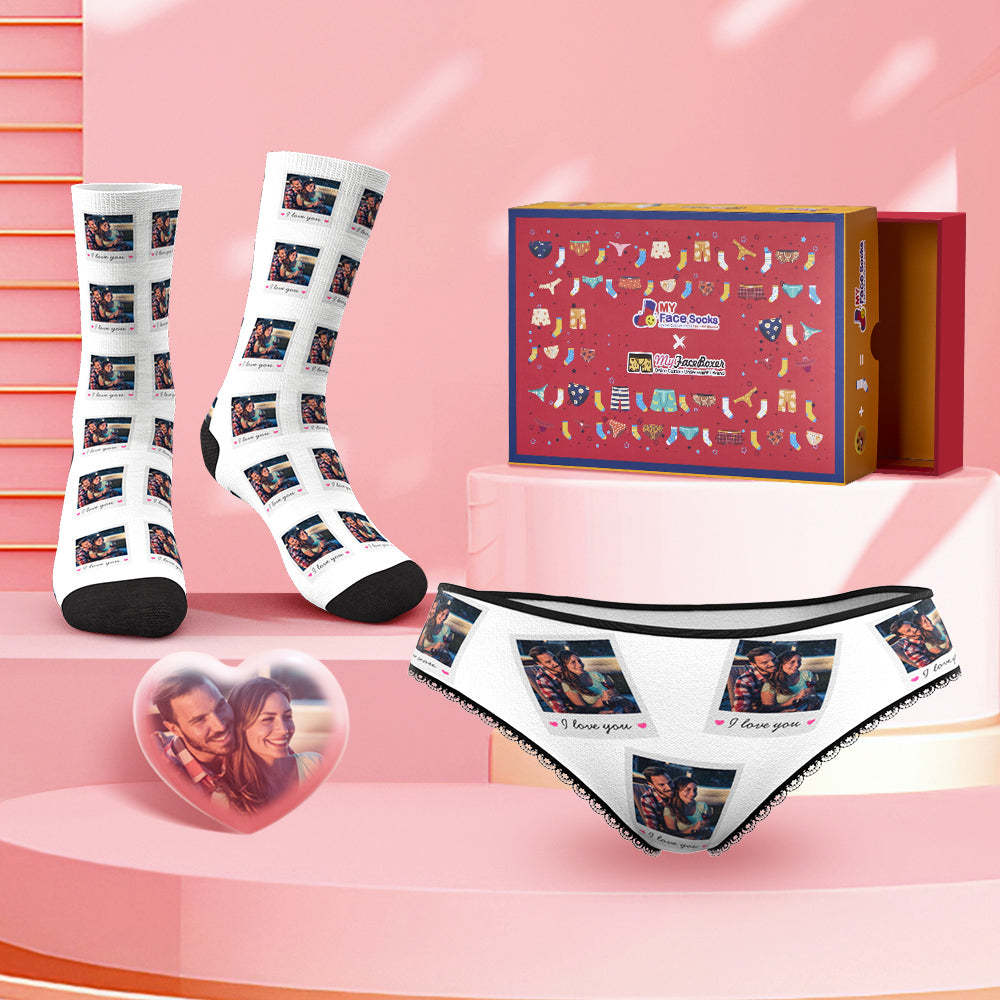 Custom Photo Panties And Socks Set For Her Co-Branding Set