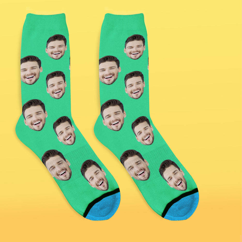 Custom 3D Digital Printed Face Socks Add Pictures and Name - Colorful