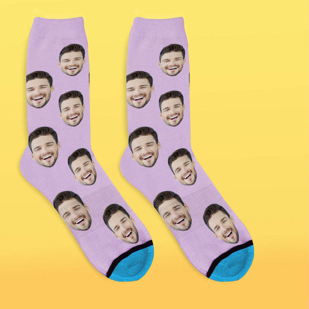 Custom 3D Digital Printed Face Socks Add Pictures and Name - Colorful