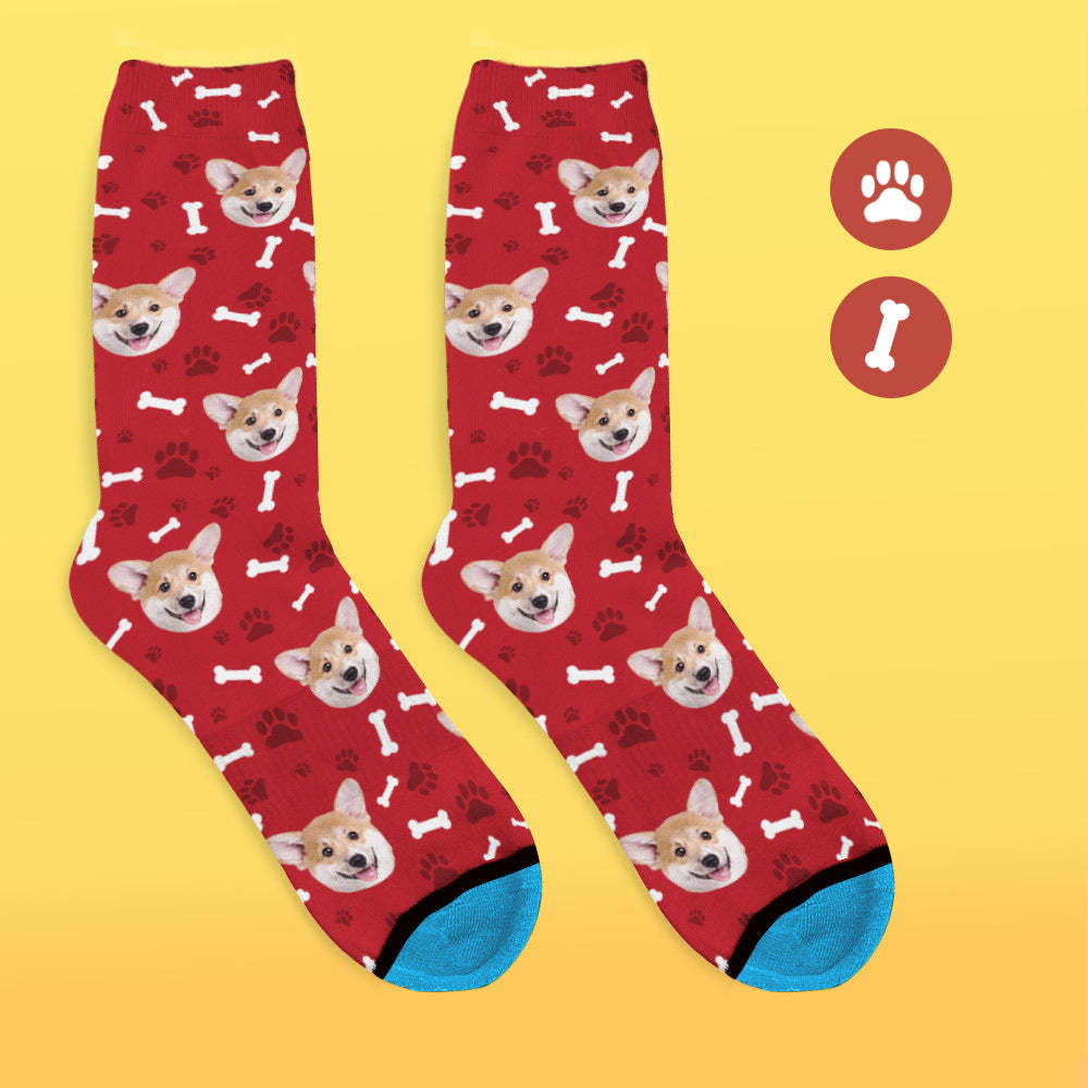 Custom 3D Digital Printed Face Socks Add Pictures and Name - Dog