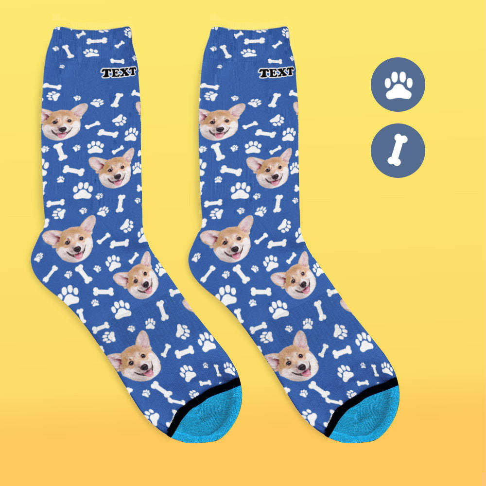 Custom 3D Digital Printed Face Socks Add Pictures and Name - Dog