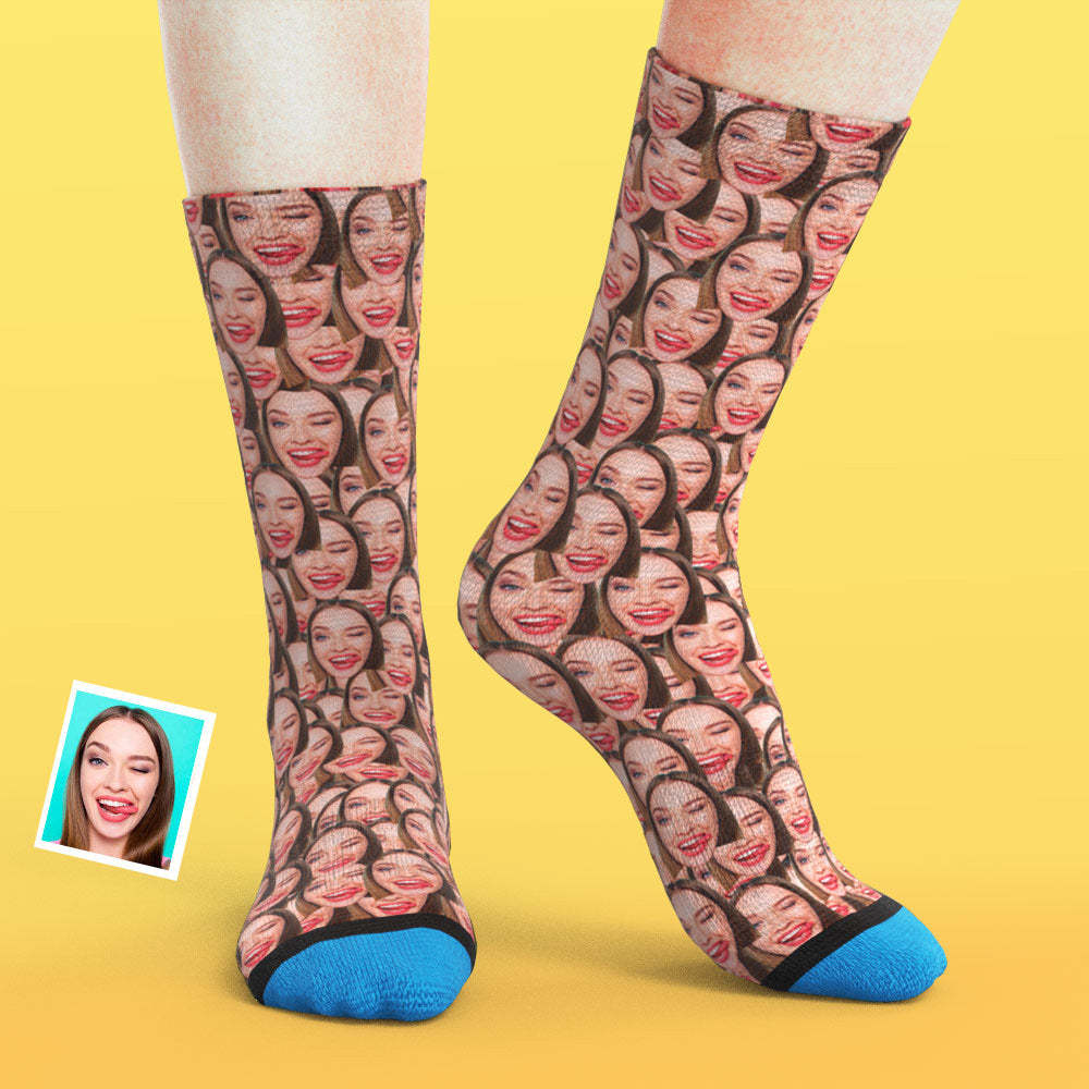 Custom 3D Digital Printed Face Socks Add Pictures and Name - Face Mash