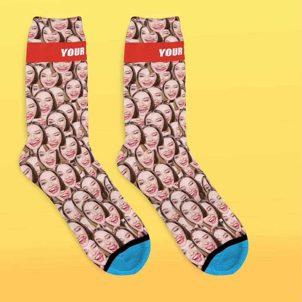 Custom 3D Digital Printed Face Socks Add Pictures and Name - Face Mash