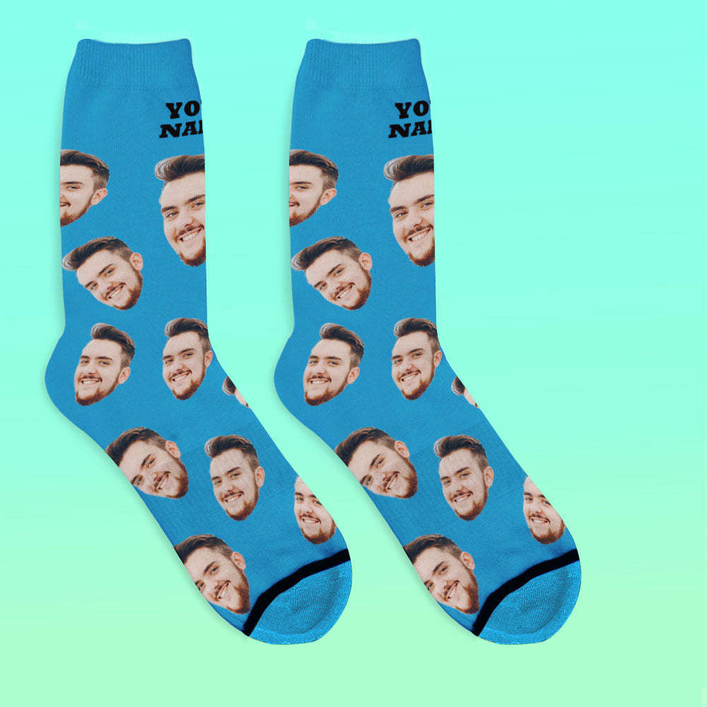 Custom 3D Digital Printed Face Socks Add Pictures and Name - Your Face