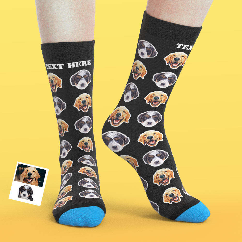 Custom 3D Digital Printed Face Socks Add Pictures and Name - Comic Style