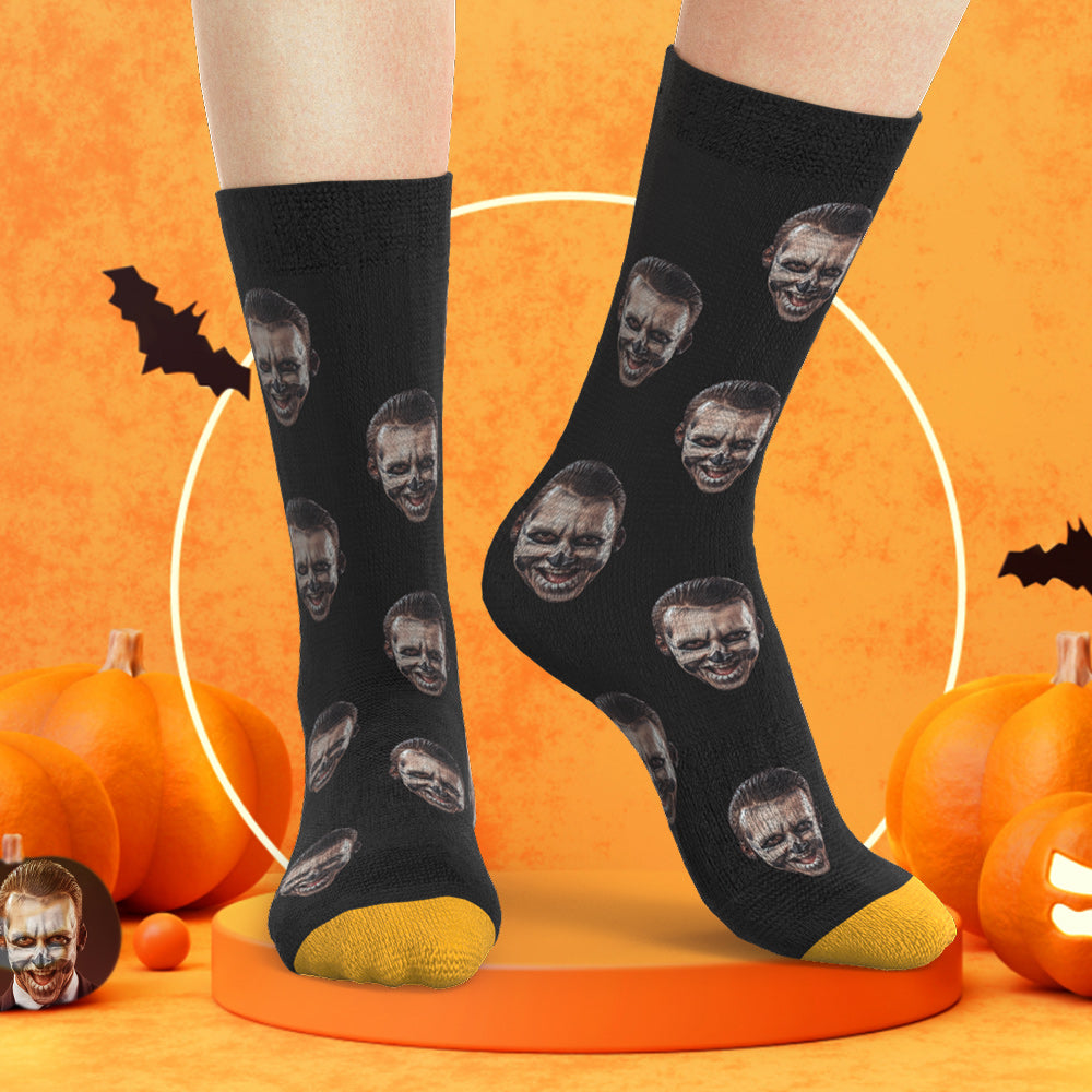 Halloween Socks,Custom 3D Digital Printed Socks My Face Socks Add Pictures and Name - Colorful
