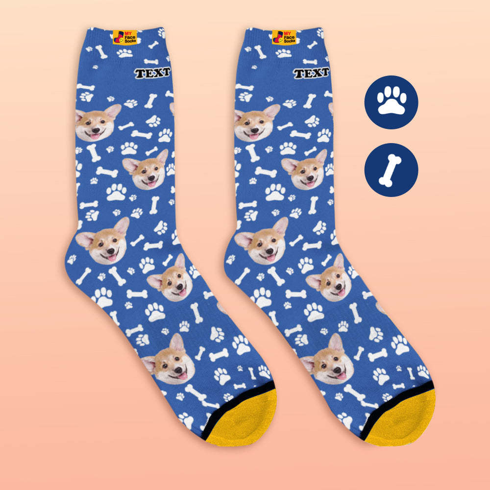 Custom 3D Digital Printed Socks My Face Socks Add Pictures and Name - Dog